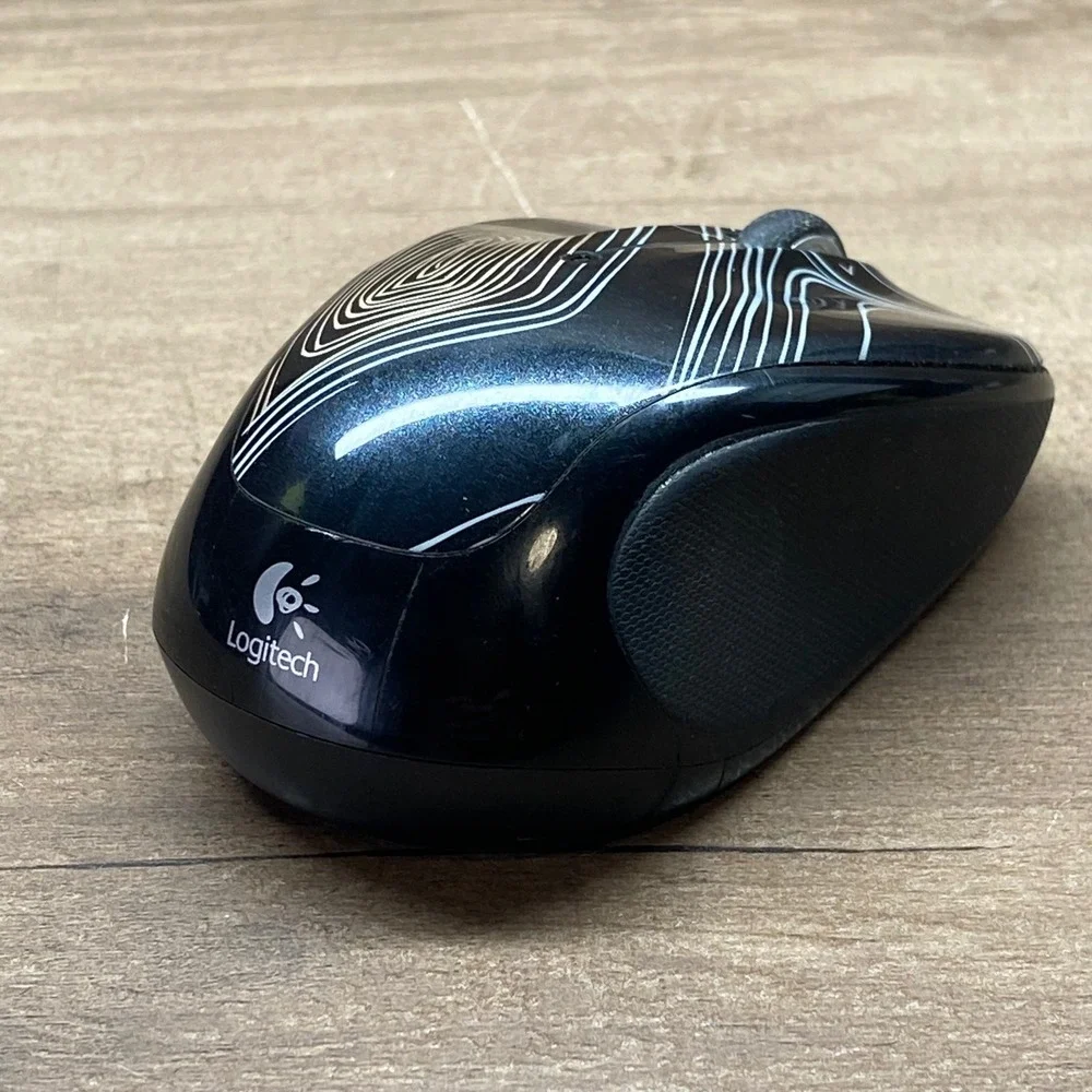 Logitech M325 Wireless Optical Mouse Black‎ Patterned M-R0021 Tested No Dongle